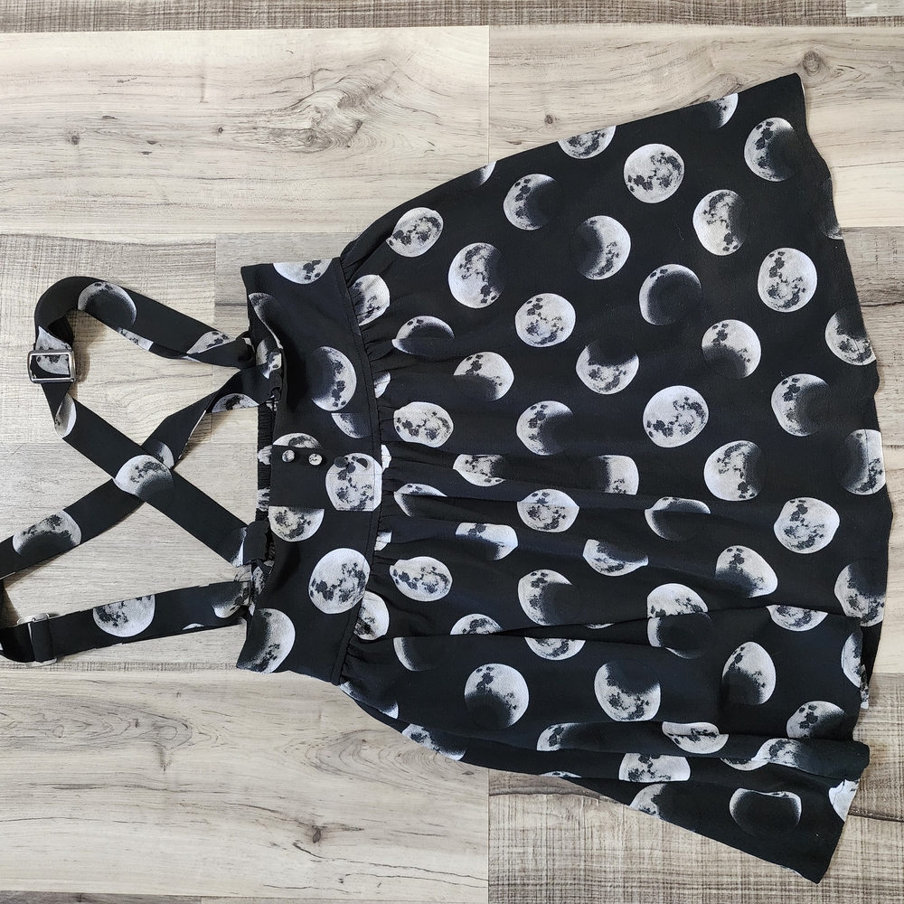 Moon Phase Print Dress with Straps